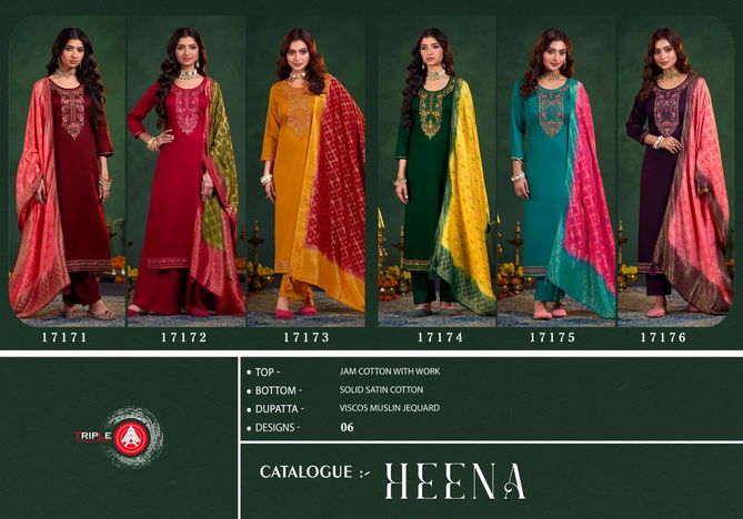 Heena By Triple Aaa Jam Cotton Designer Dress Material Wholesale Shop In Surat